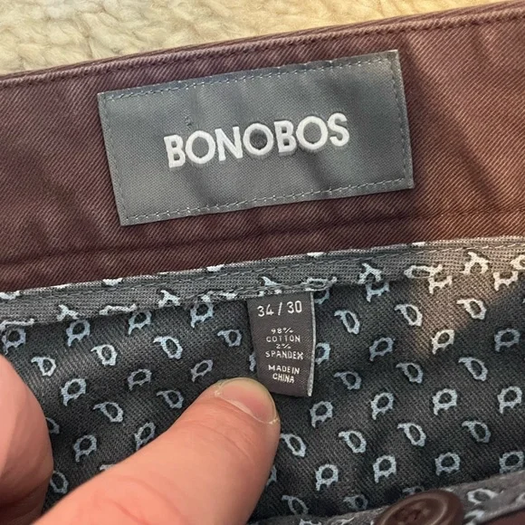 Bonobos Men's Tailored Fit Chino Pants- Plum - Picture 3 of 7